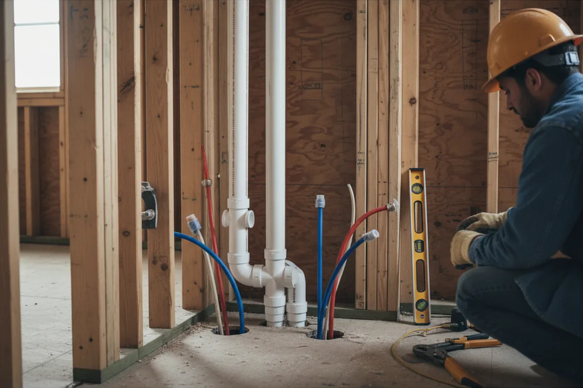Drain and supply rough-in during Drain Cleaning in Sylva